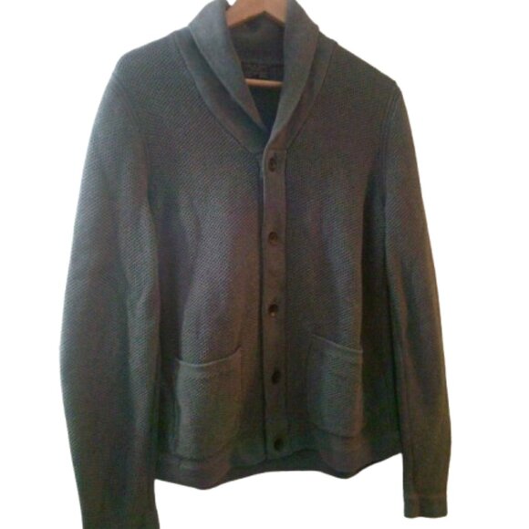 Rag & Bone Mens Cardigan NY Standard Issue Avery Shawl Collar Gray Large - Picture 5 of 7